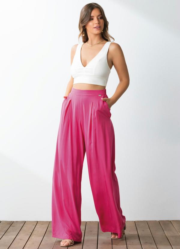 Outlet - Calça Pantalona Pink com Bolsos 6