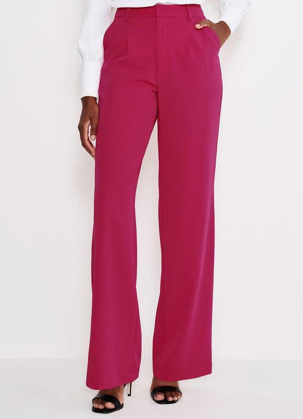 Principessa - Calça Pantalona Pink de Alfaiataria Vanessa