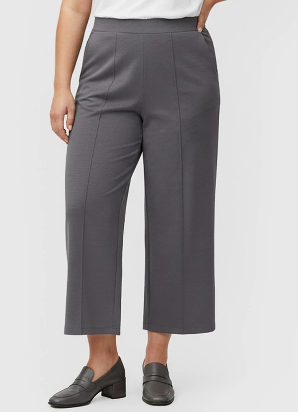 Rovitex - Calça Pantalona Plus Size Renaluci Cinza