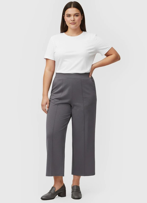 Rovitex - Calça Pantalona Plus Size Renaluci Cinza 3