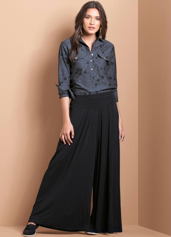 Quintess - Calça Pantalona Preta 4