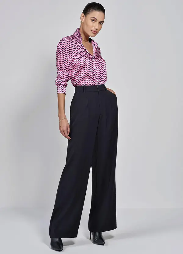 Principessa - Calça Wide Leg Preta de Alfaiataria Timotea 3