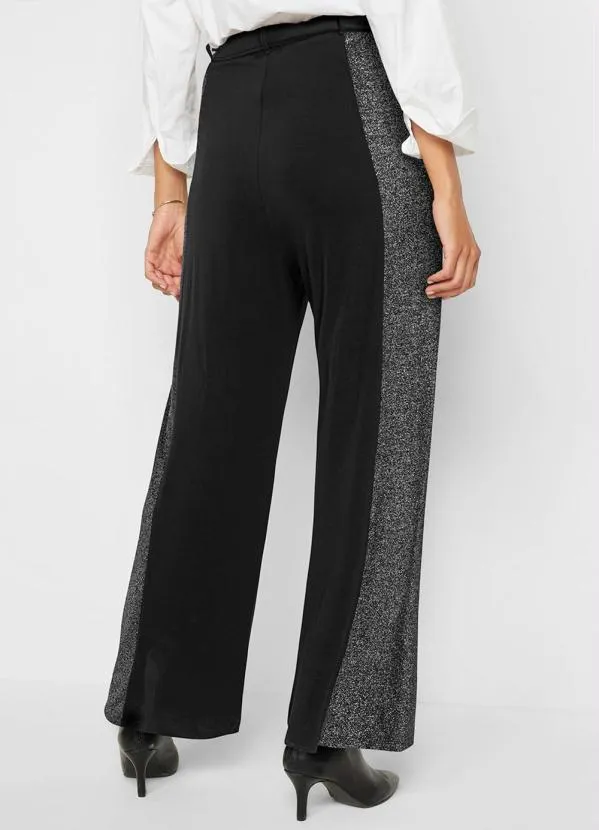 bonprix - Calça Pantalona Preto e Prata 2