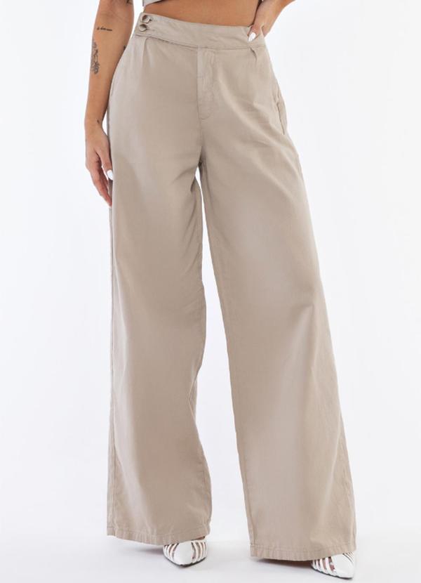 La Tay - Calça Pantalona Sarja Bege 3