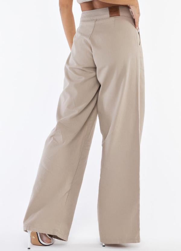 La Tay - Calça Pantalona Sarja Bege 4