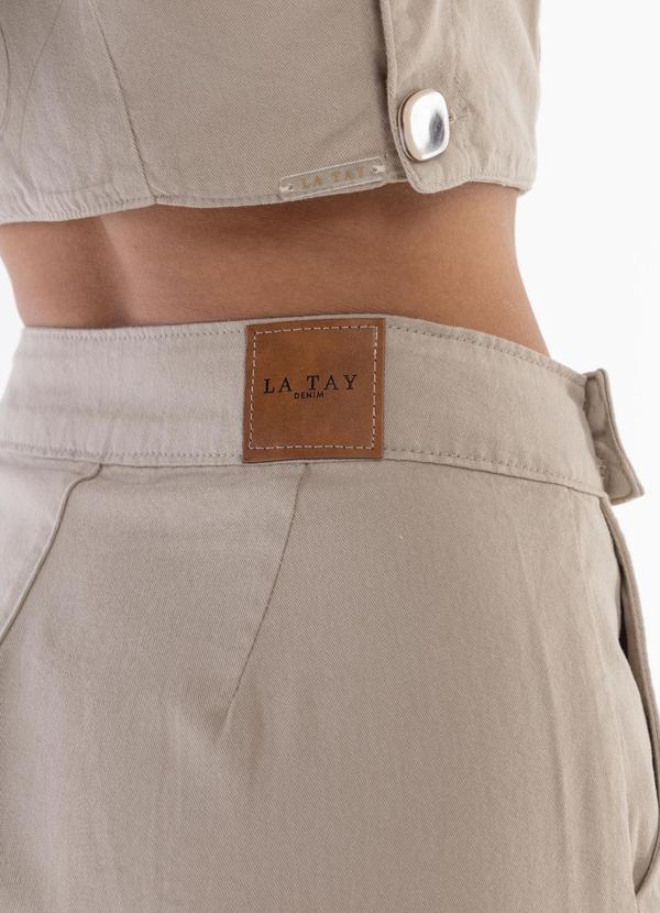 La Tay - Calça Pantalona Sarja Bege 6