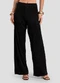 Dianna - Calça Pantalona Feminina Texturizada Fluída Bege - variação: Preto