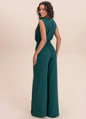 Angel - Calça Pantalona Viscose Essentials Verde - ANGEL