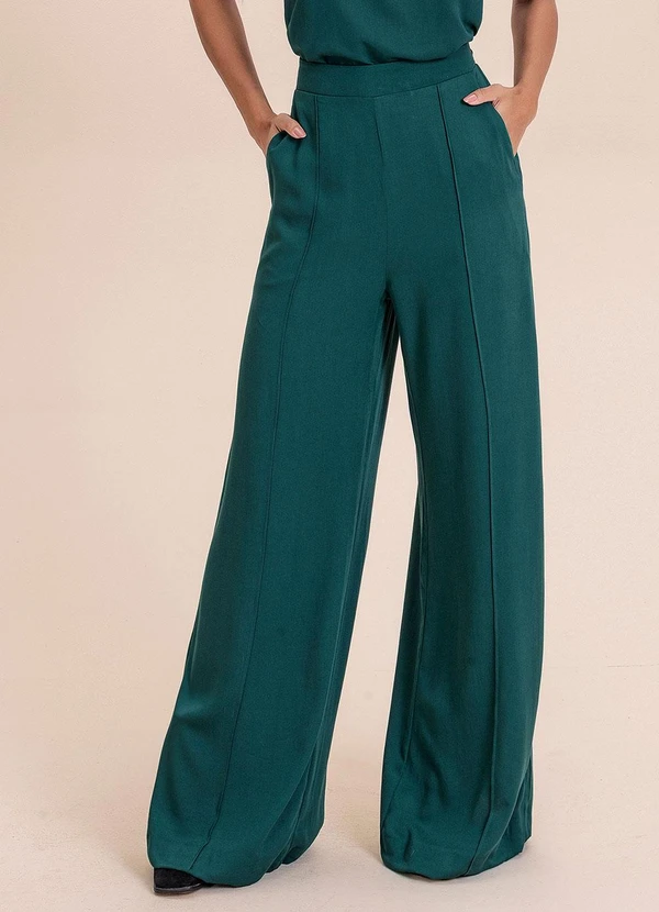 Angel - Calça Pantalona Viscose Essentials Verde
