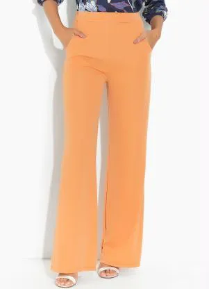 Moda Pop - Calça Pêssego com Bolsos e Elástico - MODA POP