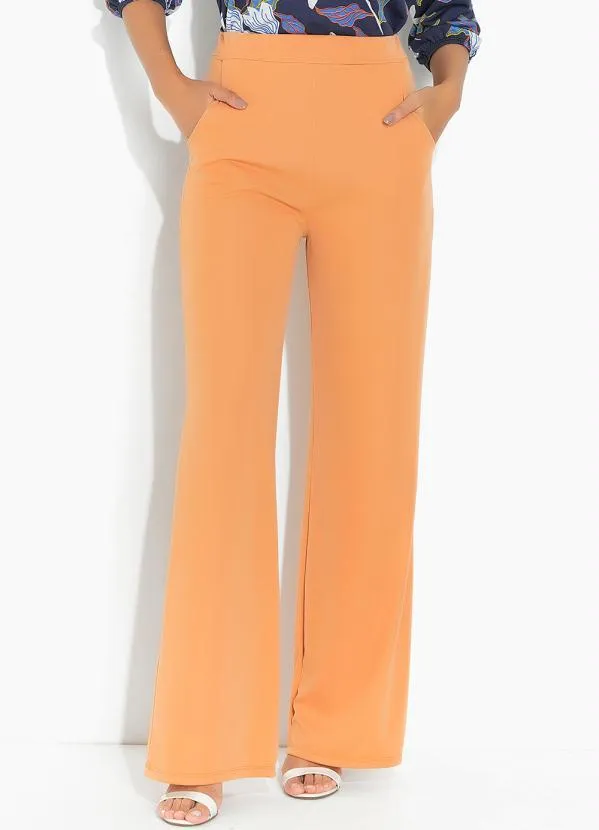 Moda Pop - Calça Pêssego com Bolsos e Elástico