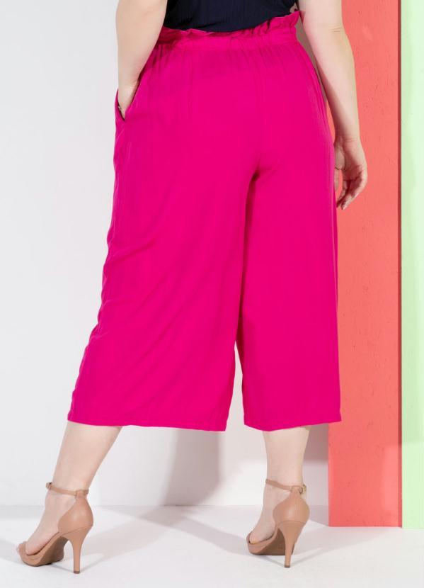 Quintess - Calça Pink Pantacourt com Bolsos e Babado no Cós 9