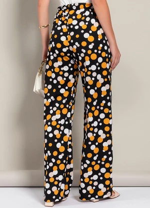 Moda Pop - Calça Poá Amarelo em Malha - MODA POP