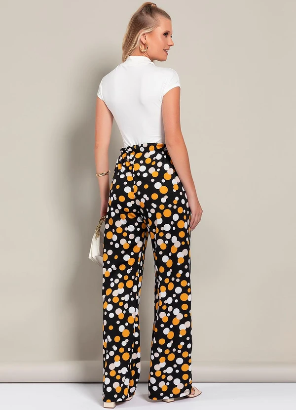 Moda Pop - Calça Poá Amarelo em Malha 4