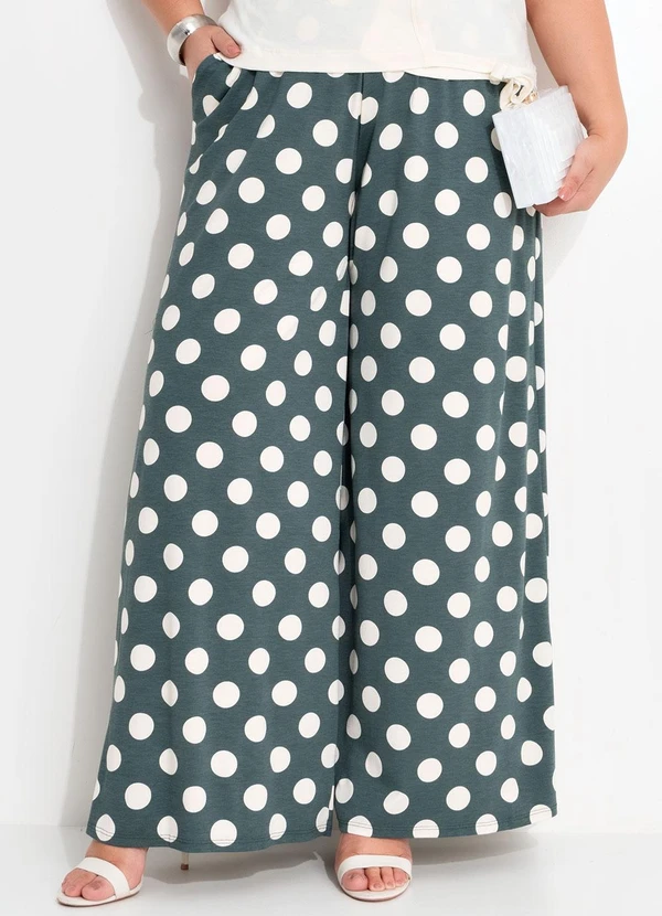 Quintess - Calça Poá Grafite em Malha de Viscose 6