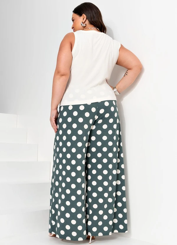 Quintess - Calça Poá Grafite em Malha de Viscose 9