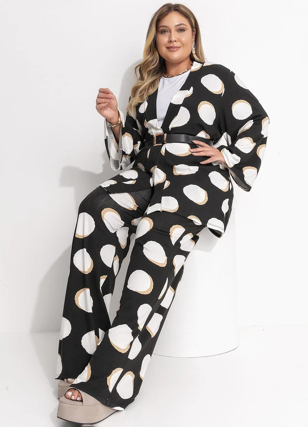 Quintess - Calça Poá Irregular em Malha de Viscose 13