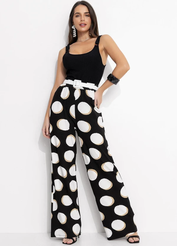 Quintess - Calça Poá Irregular em Malha de Viscose 3