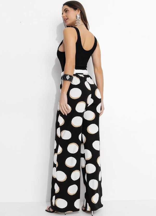 Quintess - Calça Poá Irregular em Malha de Viscose 4