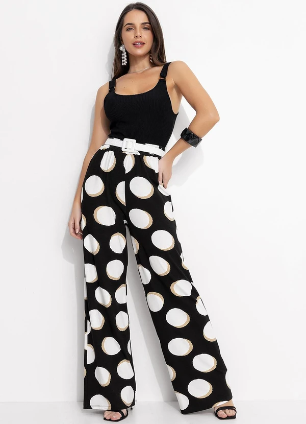 Quintess - Calça Poá Irregular em Malha de Viscose 6