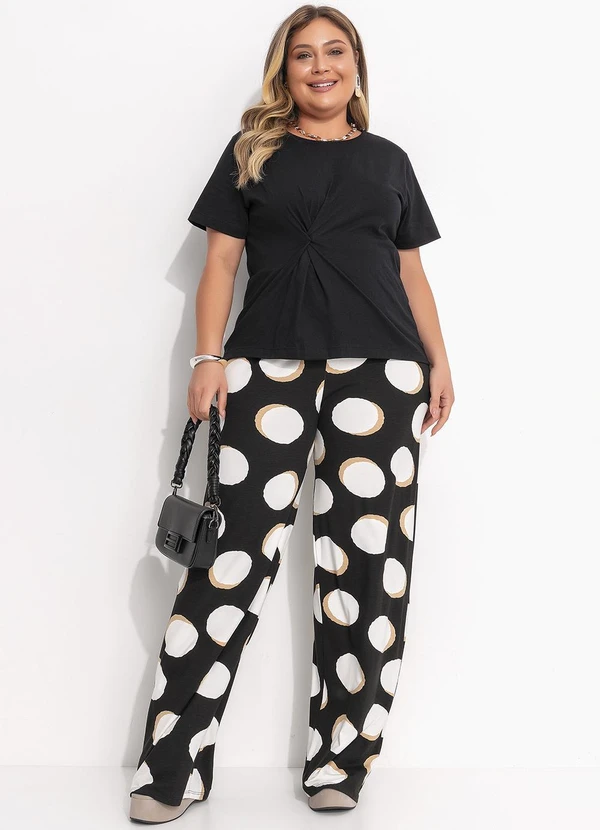 Quintess - Calça Poá Irregular em Malha de Viscose 9