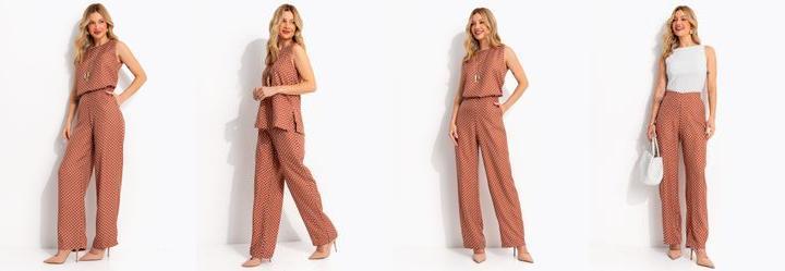 Cal�a Po� Marrom em Tecido Plano Maquinetado