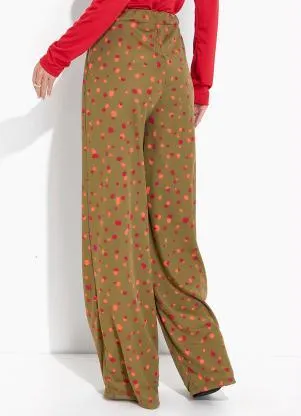 Moda Pop - Calça Poá Verde com Bolsos Funcionais - MODA POP