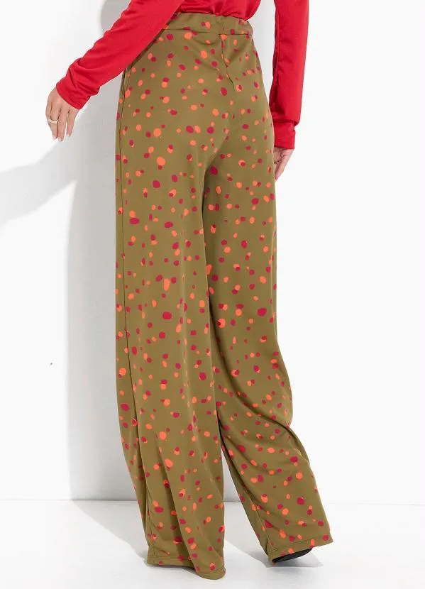 Moda Pop - Calça Poá Verde com Bolsos Funcionais 2