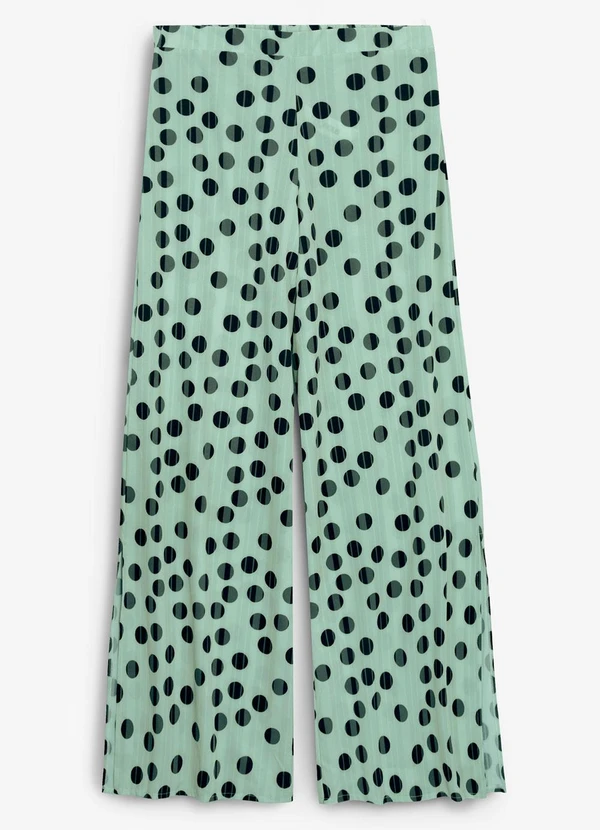 bonprix - Calça Poá Verde em Crepe Plano 5