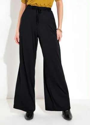 Moda Pop - Calça Preta com Amarração e Bolsos Funcionais - MODA POP