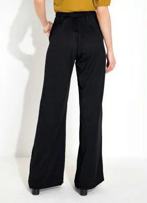 Moda Pop - Calça Preta com Amarração e Bolsos Funcionais - MODA POP