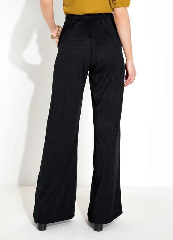 Moda Pop - Calça Preta com Amarração e Bolsos Funcionais 2