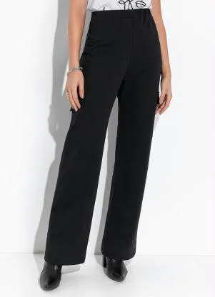 Moda Pop - Calça Preta com Bolsos Funcionais - MODA POP