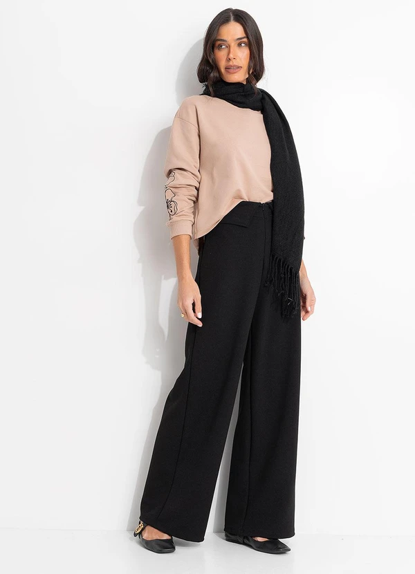 Quintess - Calça Preta em Malha Crepe 5