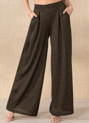 Queima Estoque - Calça Preto com Brilho com Bolsos Funcionais - QUEIMA ESTOQUE