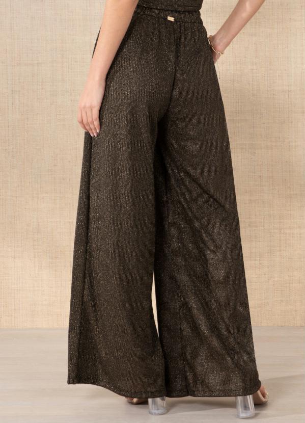 Outlet - Calça Preto com Brilho com Bolsos Funcionais 2