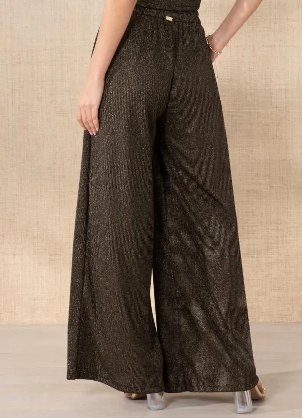 Queima Estoque - Calça Preto com Brilho com Bolsos Funcionais 2