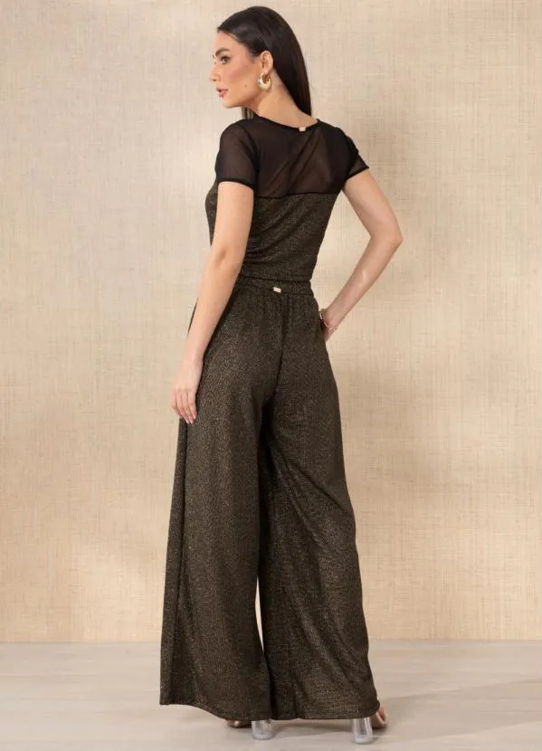 Queima Estoque - Calça Preto com Brilho com Bolsos Funcionais 4