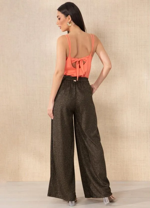 Queima Estoque - Calça Preto com Brilho com Bolsos Funcionais 7