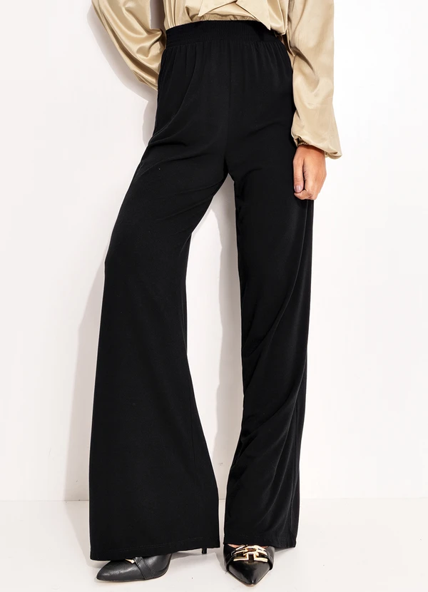 Quintess Calça Preto em Malha Crepe