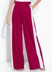 Cala Prpura e Branco Pantalona com Recortes