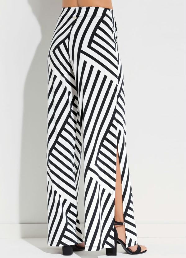 Quintess - Calça Quintess Listrada com Fenda Lateral 6