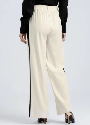 Gris - Calça Reta em Linho Bege - GRIS