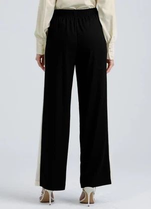 Gris - Calça Reta em Linho Preto - GRIS