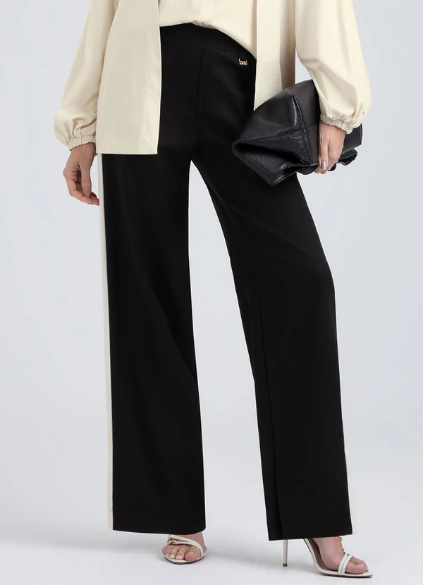 Gris - Calça Reta em Linho Preto