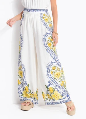 Farm - Calça Romance Boho Off White - FARM