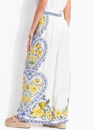 Farm - Calça Romance Boho Off White - FARM