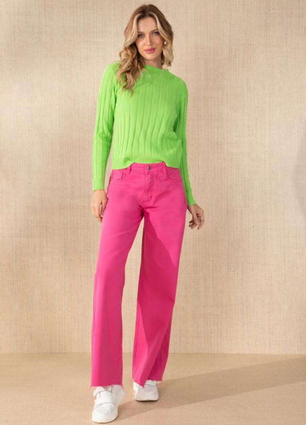 Quintess - Calça Rosa com Barra Desfiada 3