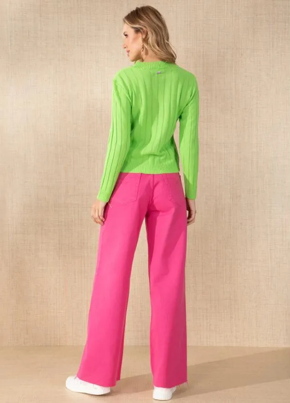 Quintess - Calça Rosa com Barra Desfiada 4