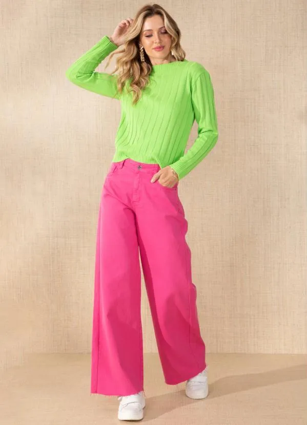 Quintess - Calça Rosa com Barra Desfiada 5